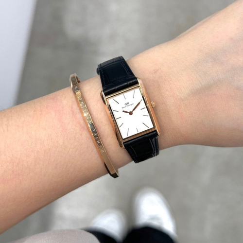ZEGAREK DAMSKI DANIEL WELLINGTON Bound Black Crocodile Rose Gold  DW00100693 + BOX