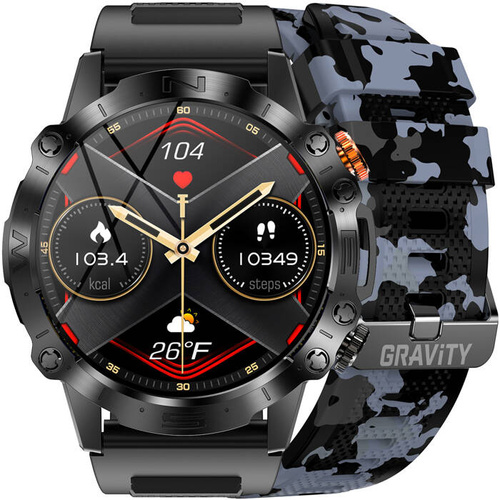 SMARTWATCH MĘSKI GRAVITY GT20-5 - AMOLED, DODATKOWY PASEK (sg024e)