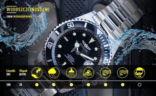 ZEGAREK MĘSKI INVICTA PRO DIVER 22021 - WODOSZCZLNOŚĆ 200m, koperta 43mm