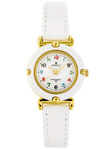 ZEGAREK DZIECIĘCY PERFECT LP152-01 - KOMUNIJNY - biały (zp811d)