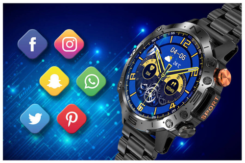 SMARTWATCH MĘSKI GRAVITY GT20-1 - AMOLED, DODATKOWY PASEK (sg024a)