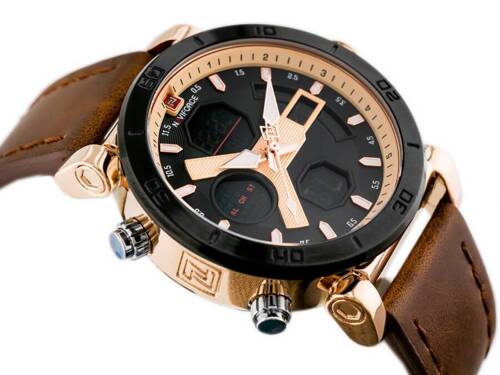 ZEGAREK MĘSKI NAVIFORCE - NF9132 (zn073d) - brown/rose + box